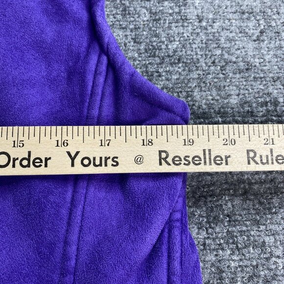 Caribbean Joe Vest Womens M Jacket Purple Fleece Lined Zip Up Activewear CJ - Picture 6 of 7